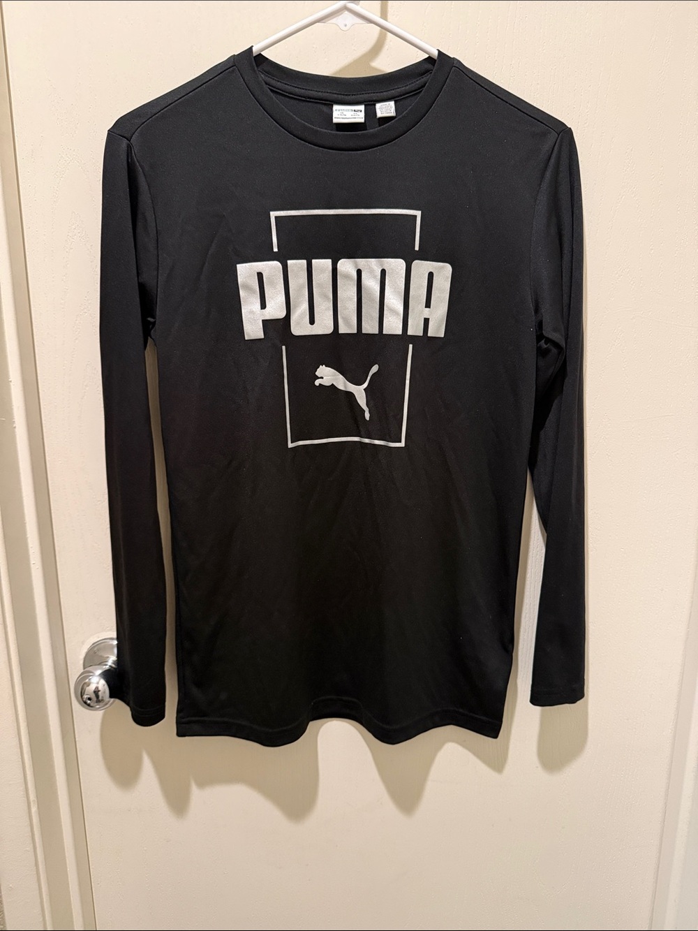 Puma Black Long-Sleeve Logo Tee